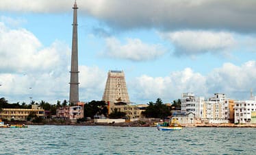 Rameshwaram with cloudy sky view