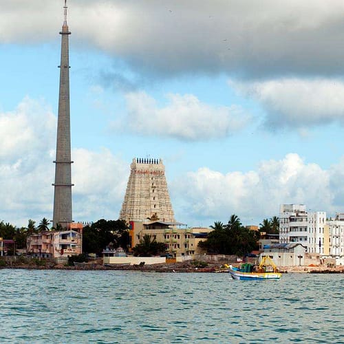 Rameshwaram with cloudy sky view
