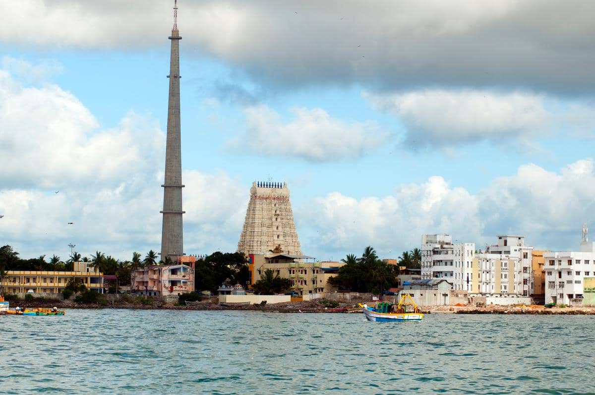 Rameshwaram with cloudy sky view
